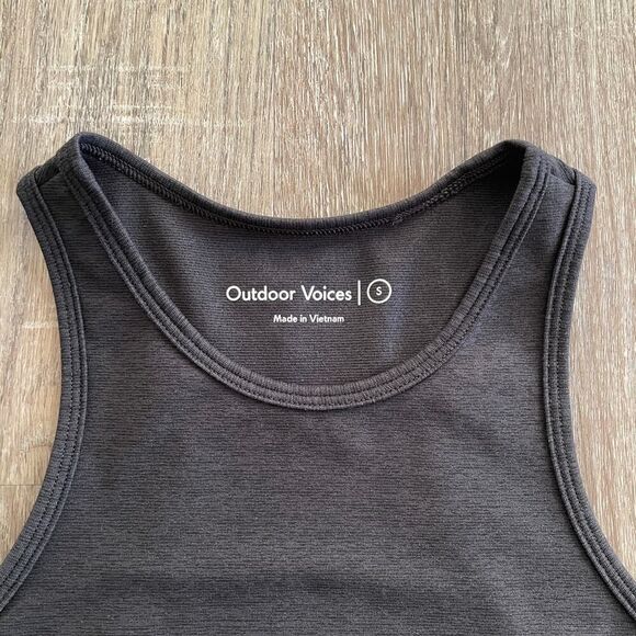 Outdoor Voices Athena Crop Top Sports Bra Black/Gray - Size: Small - Picture 3 of 4
